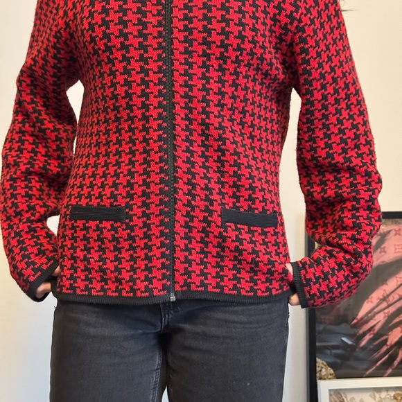 Braemar by Jeremy Scott houndstooth zip cardigan - Picture 4 of 7